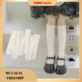 Set 5 Đôi Tất Vớ Trắng Cao Đùi Bé Gái Họa Tiết Gothic Hot Hit Thu Đông 2024 te69 