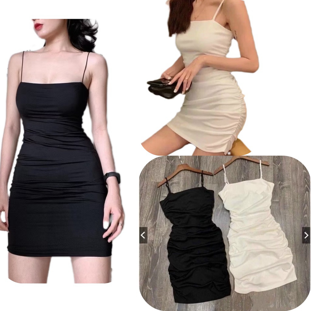 ĐẦM body, váy 2 dây mảnh ĐEN TRẮNG dáng ngắn đi hẹn hò , chơi, cafe - Mit shop2222