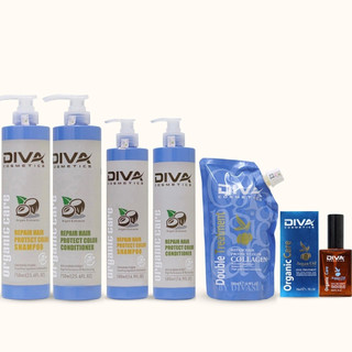 Cặp Dầu Gội DIVA 750ml, Ủ tóc, Tinh Dầu giúp giữ màu tóc, phục hồi, mềm mượt, chống gãy rụng tóc
