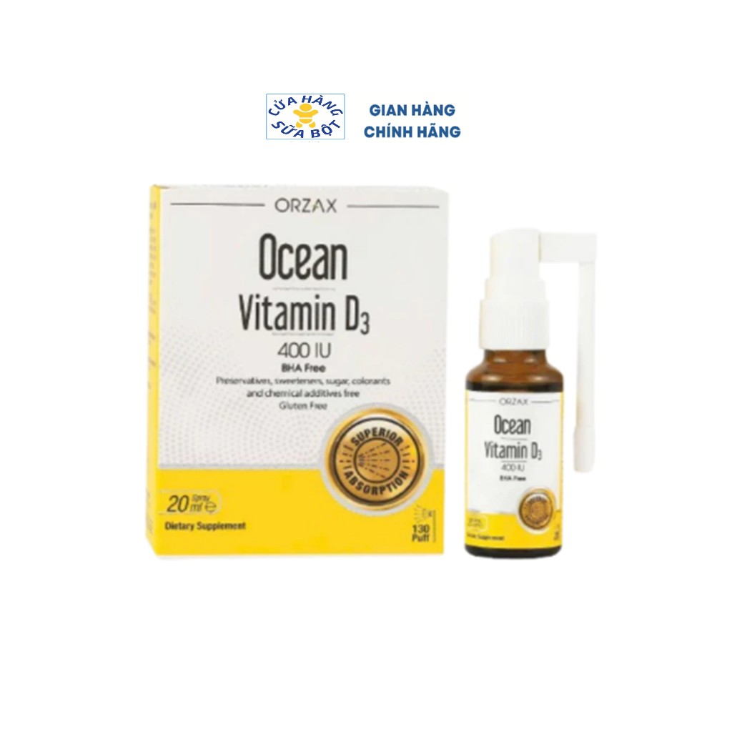 Xịt Ocean D3 Orzax Bổ Sung Vitamin Giúp Xương Và Răng Chắc Khỏe 20ml nhập khẩu Châu Âu