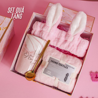 Set Quà Tặng Dễ Thương – Cốc Sứ, Khăn Tắm, Băng Đô Tai Thỏ, Gấu Bông, Quạt Mini – Quà Sinh Nhật, Giáng Sinh, Kỷ Niệm.