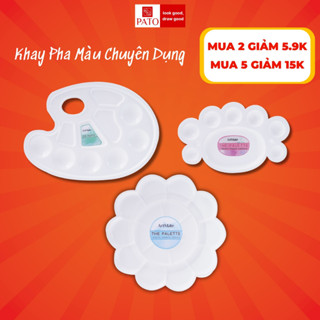  Khay Pha Màu Nước Palette Trộn Màu Acrylic Màu Gouache Chuyên Dụng Hình Bông Hoa Con Cá Con Cua Cute 
