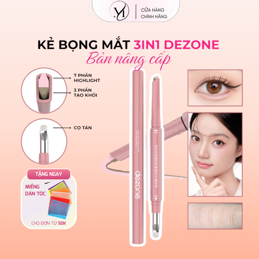  Bút kẻ bọng mắt DEZONE 3in1 NÂNG CẤP bọng mắt SWEETMINT Bút Vẽ Nhũ Mắt Hai Đầu Mềm Mịn Không Trôi 