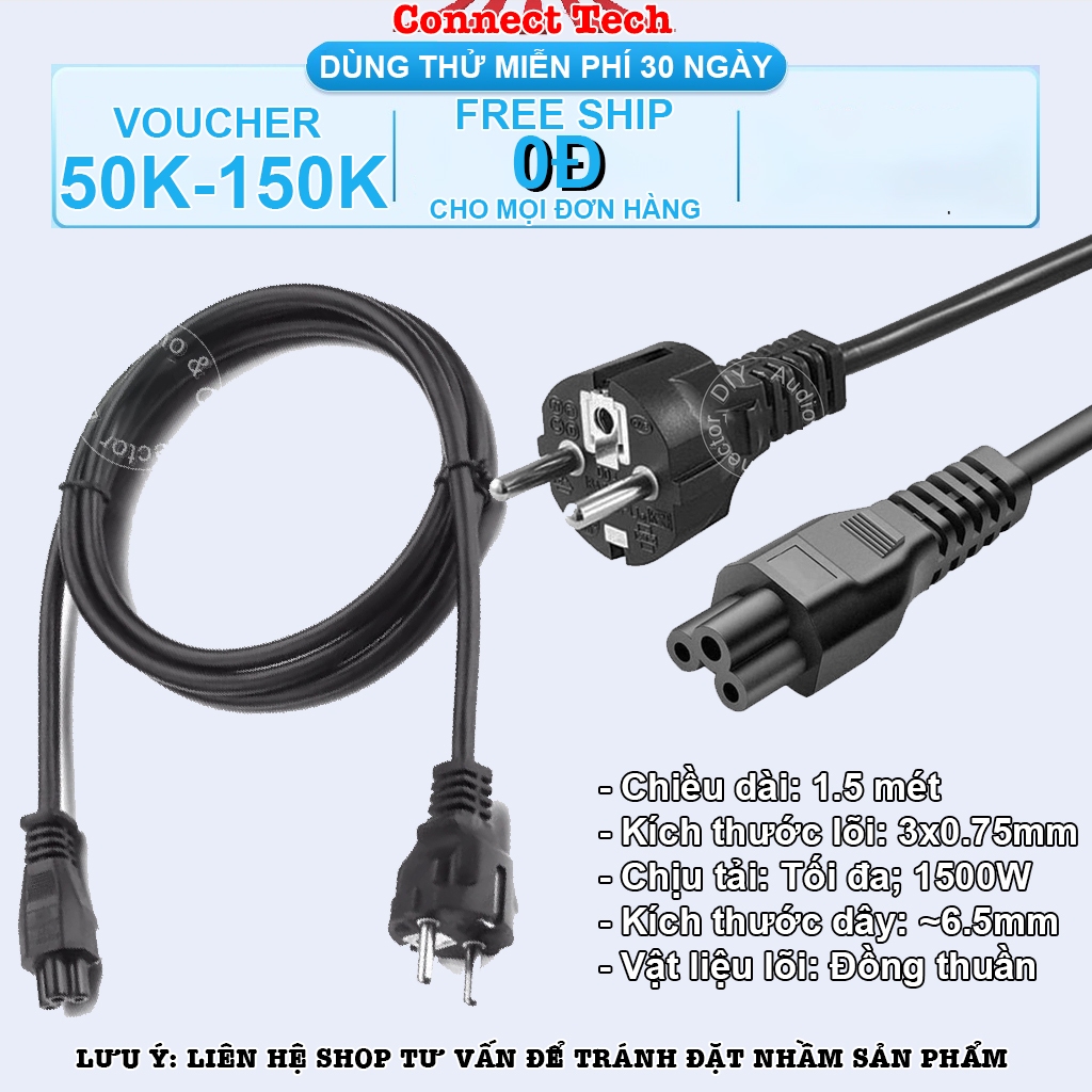 Dây nguồn 2 chấu laptop Dell, Laptop Acer, Laptop Hp và dùng cho nhiều dòng laptop khác nhau