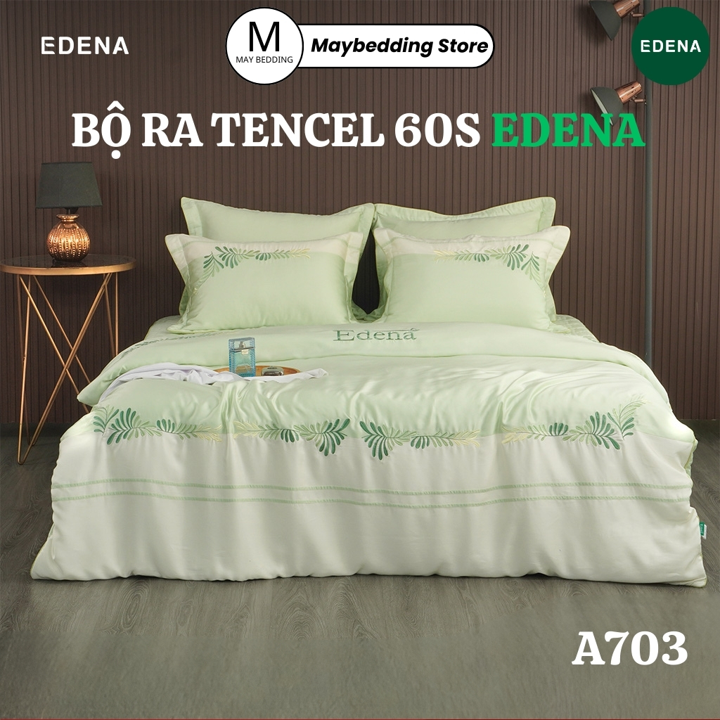 Bộ Chăn Ga Gối Tencel 60s EDENA Cao Cấp Mã A703, Hàng Chính Hãng