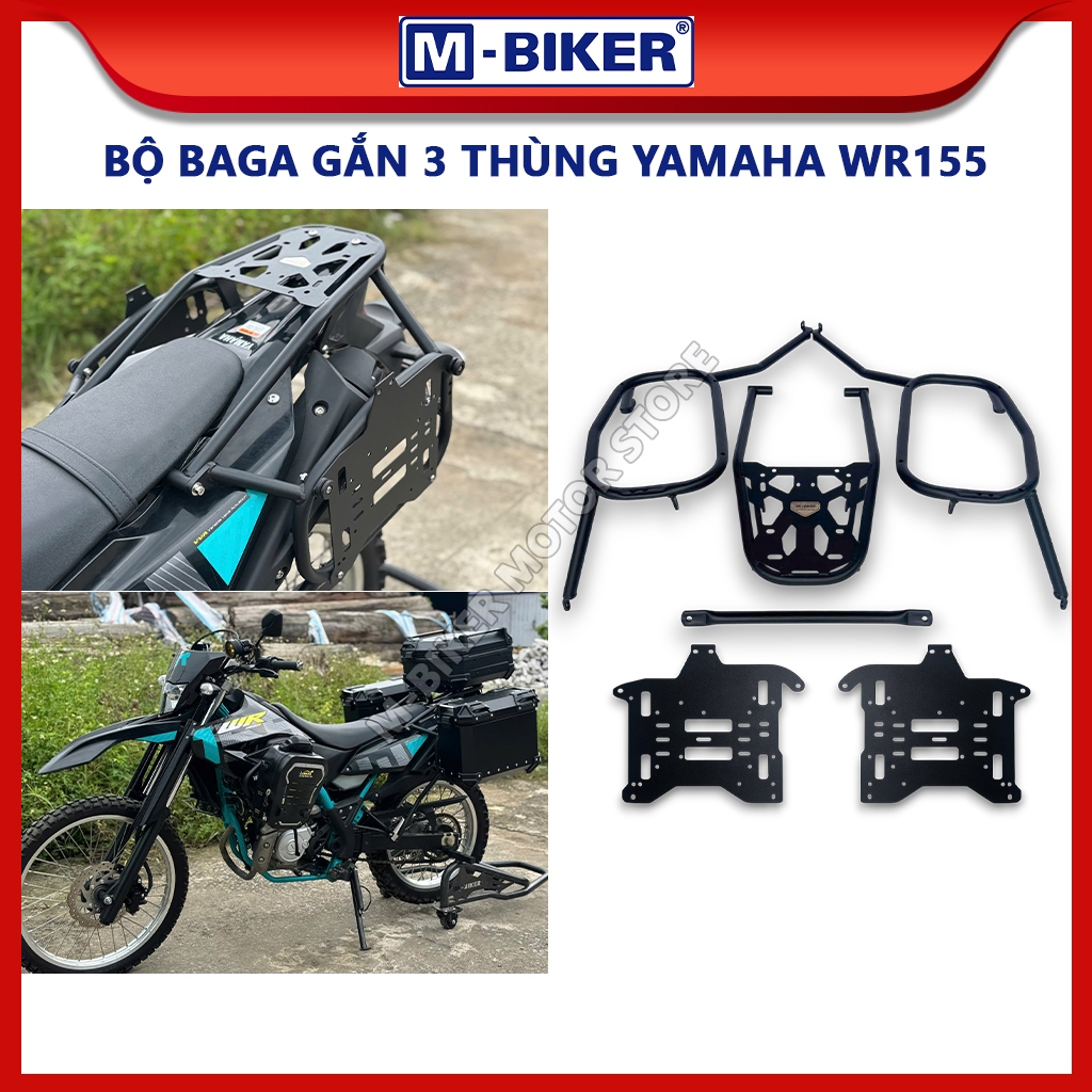 Baga WR155, Baga sau WR155, Bộ baga gắn 3 thùng dành cho Yamaha WR155 | M-Biker
