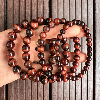  Vòng tay đá MẮT HỔ đỏ thiên nhiên  hạt 6-8-10-12mm  Tiger’s eye. Vòng tay đá năng lượng 