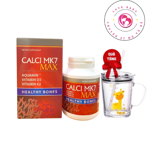 Calci MK7 Max - Viên uống bổ sung canxi tảo đỏ tự nhiên, vitamin D3, MK7 hộp 60 viên
