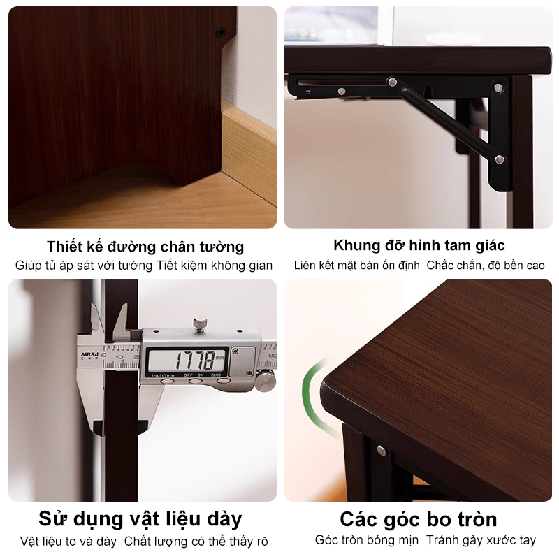 Bàn gấp bàn làm việc bàn máy tính tiết kiệm không gian bàn học sinh lắp ghép tiện ích đa năng | BigBuy360 - bigbuy360.vn