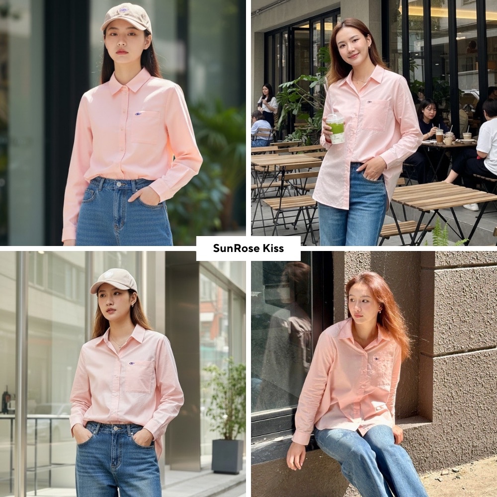TheBlueTshirt - Áo sơ mi dài tay phom rộng nhiều màu cho nữ - The New Pocket Oversize Shirt - Women | BigBuy360 - bigbuy360.vn