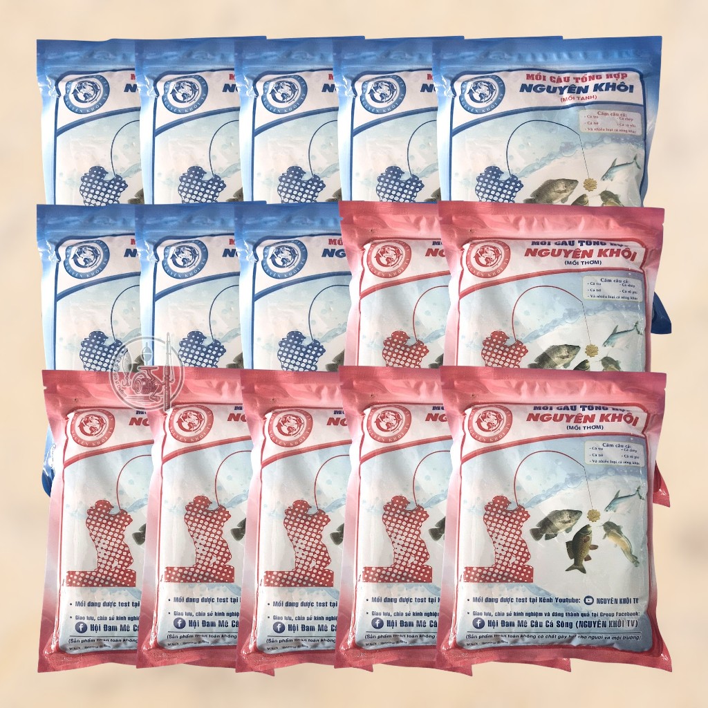 Combo Sỉ Cám Câu Cá NGUYÊN KHÔI Đủ Loại Chuyên Câu Các Loại Cá Nước Ngọt - Đỏ + Xanh