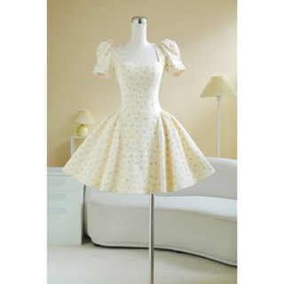  SÒ VINTAGE  - JANE đầm hoa nhí phom xòe tay ngắn 