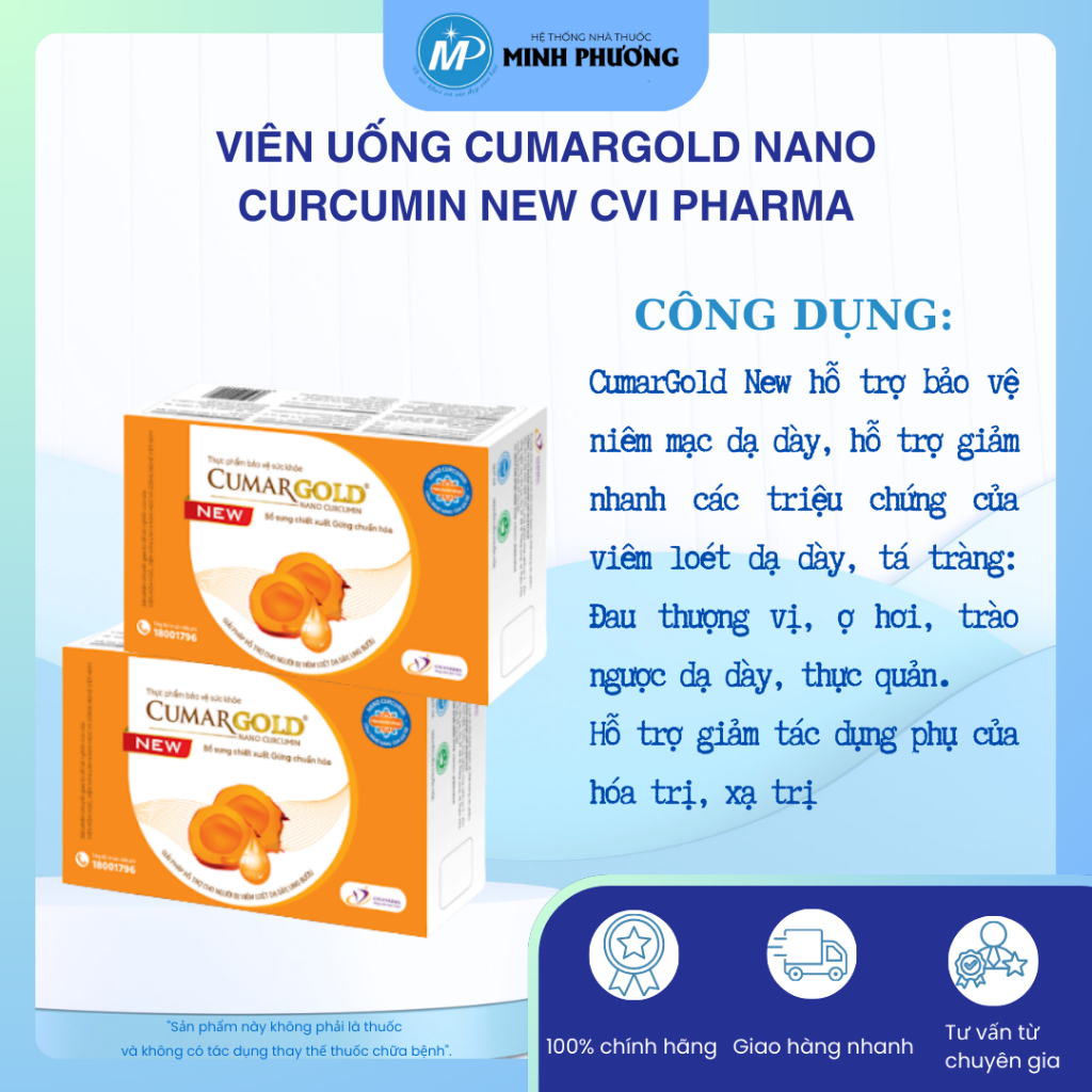 ✅ [CHÍNH HÃNG] CUMARGOLD NEW – GIẢI PHÁP CHO ĐAU DẠ DÀY HỘP 30 VIÊN