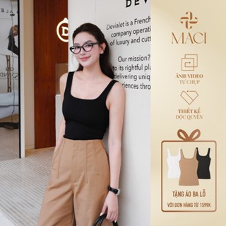 Áo Balo Thun Tăm Màu Be Trắng Đen MACI by MKC MCAATBE0116 Thời Trang Nữ Thiết Kế Độc Quyền