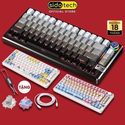 Bàn phím cơ gaming layout 75 SIDOTECH YINDIAO Y75 không dây bluetooth có núm xoay kit nhôm 3 mode