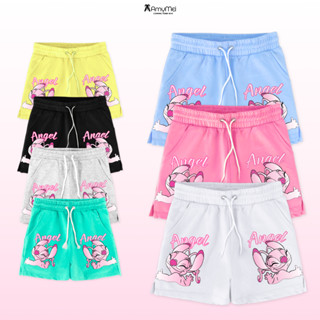  Quần short thun bé gái Stitch Amymei. Quần thun mặc nhà cotton thoáng mát cho bé 14-50kg QSBG_STITCH 