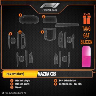 (Tặng gạt Silicon)Mazda CX5 2018-2024: Bộ dán PPF nội thất - Chống xước, che mờ vết xước Filmtot.com