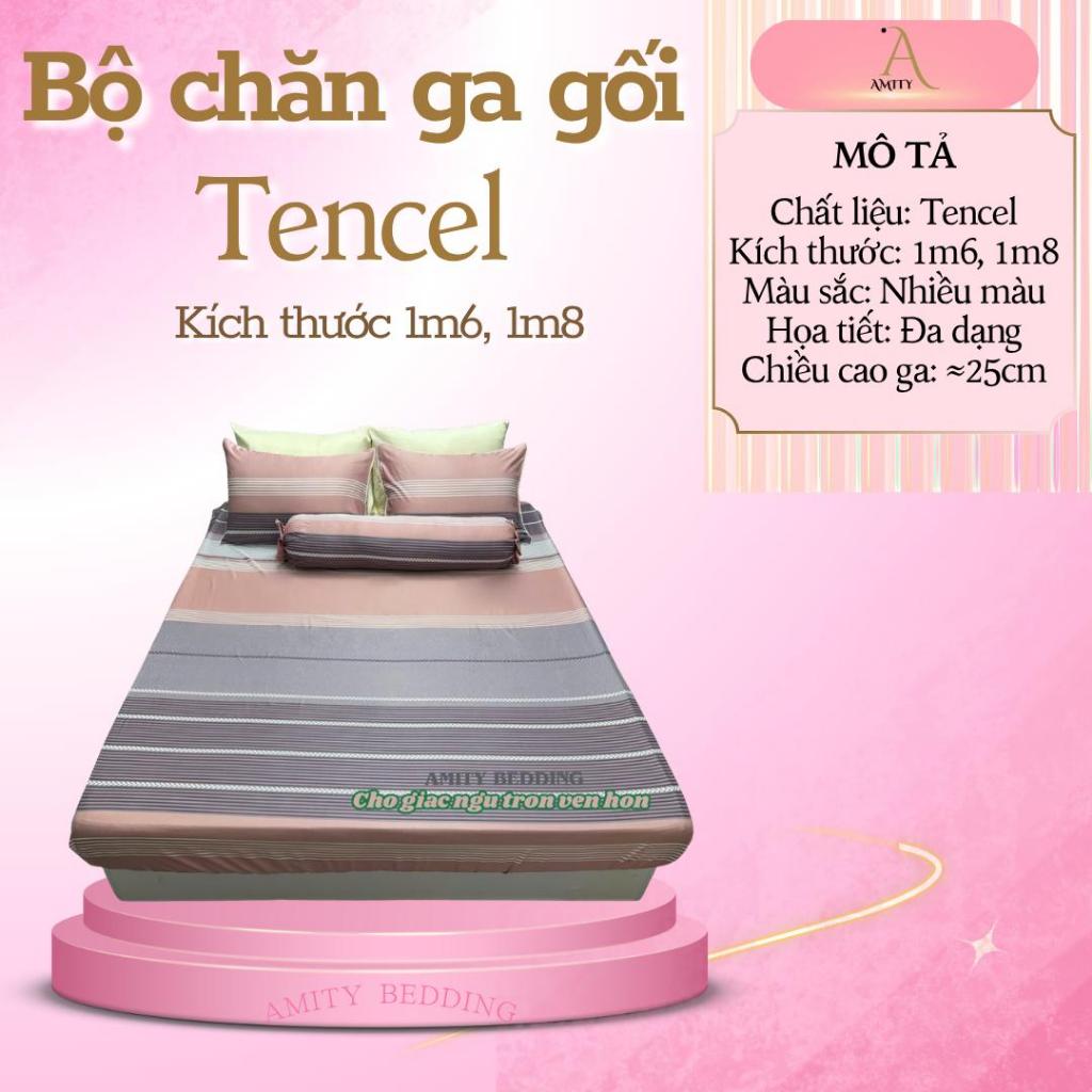 Bộ chăn ga gối tencel không mền(chăn) set 4 món kích thước 1m6 và 1m8 Amity Bedding