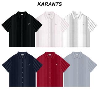 Áo Sơ Mi Trơn Logo KimLoại Karants Form Boxy Vải Satin Premium Nam Nữ Unisex Menswear Hot Trend 2025 - KR262