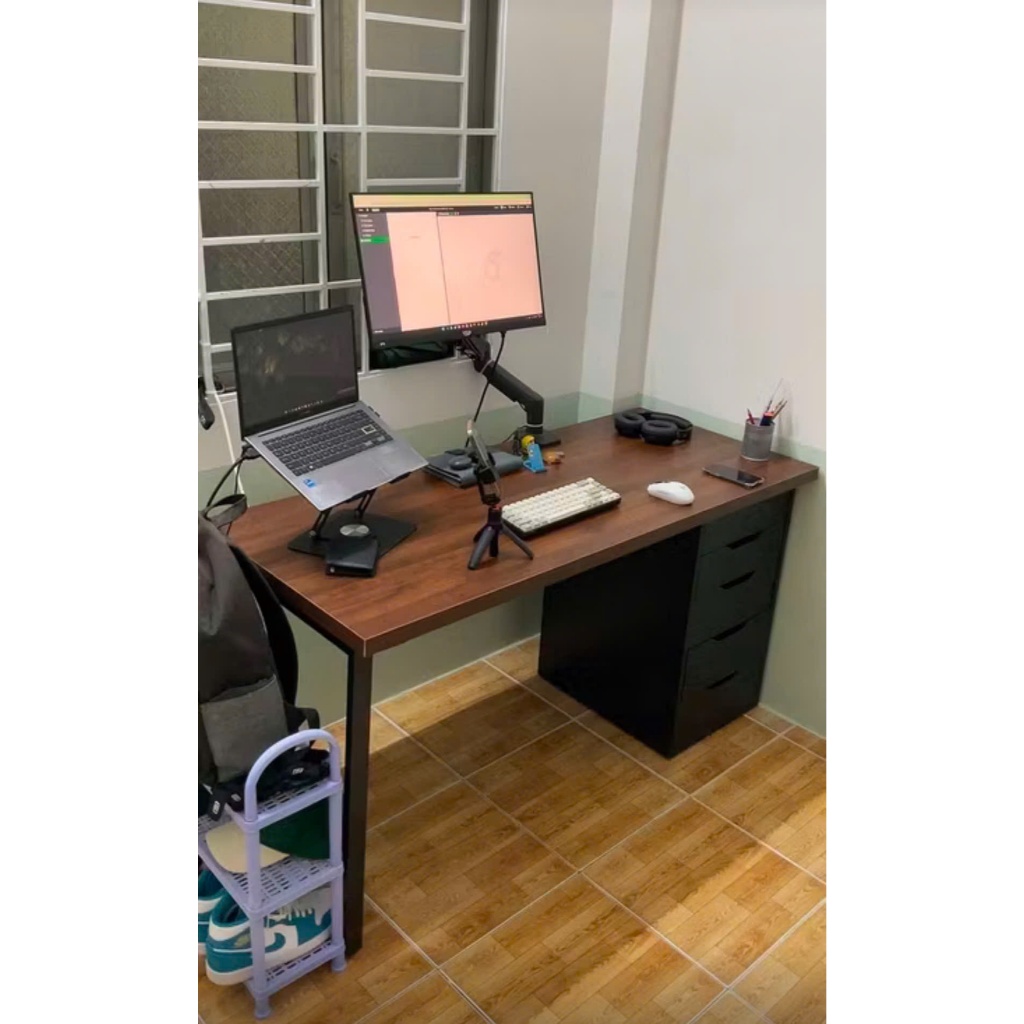 ( HỖ TRỢ LẮP RAP HCM) bàn có tủ 5 ngăn gắn được ARM ikea có 1m-2m tủ sâu nhiều hộc bàn làm việc chơi game học tập | BigBuy360 - bigbuy360.vn