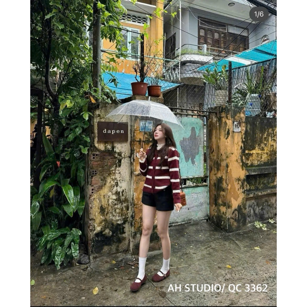 Áo Len Cardigan Nữ Kẻ Sọc Form Rộng Dáng Suông, Áo Khoác Len Cài Nút Dài Tay Basic Hàn Quốc | BigBuy360 - bigbuy360.vn