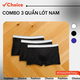 Combo 3 Quần Lót Nam Choice CBTLD13 Viền Eo Trắng
