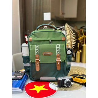 BALO MIXGREEN (BROWN BACK) SM học sinh Tiểu Học/THCS/THPT Chống Gù Lưng, Siêu Nhẹ, Quai Đeo Thoáng Khí, An T