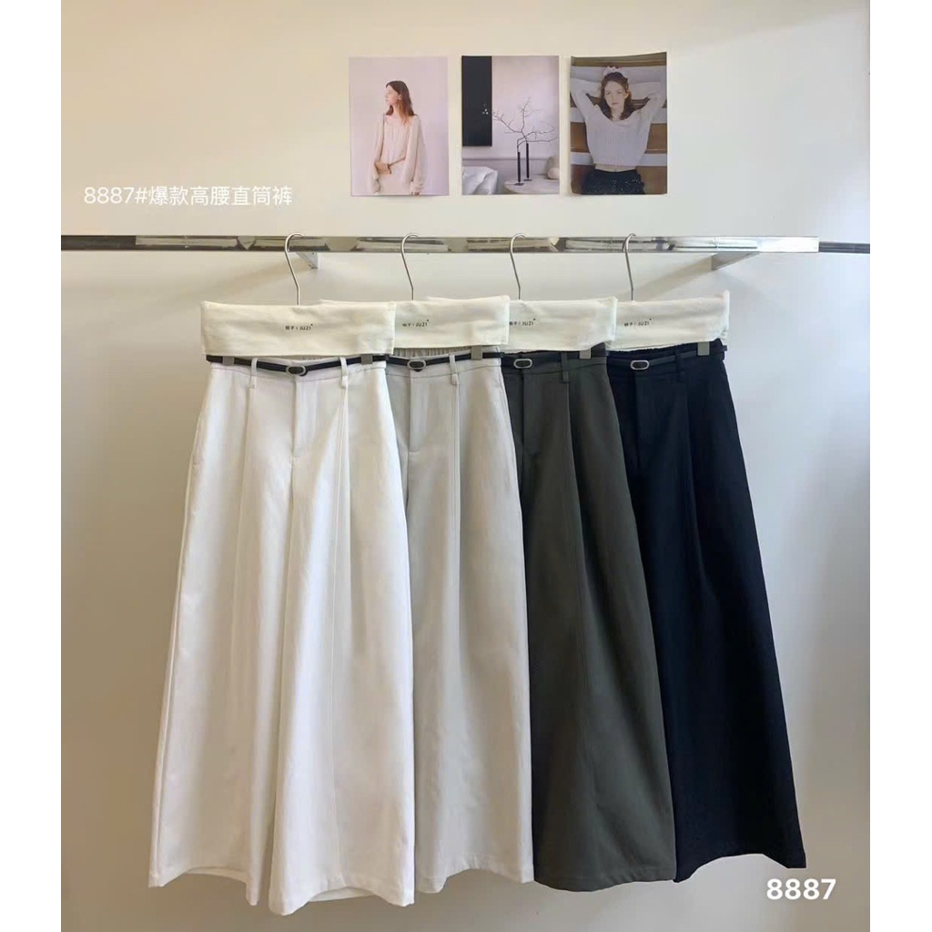 8887#: Xuông kaki hot (kèm đai) em này lên dáng cực xịn,hợp gu các nàng thích(Dài 92-93cm)(ống 32)🥑