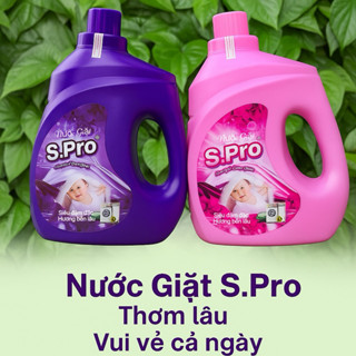 Nước giặt xả cao cấp S.PRO  hương thơm nước hoa, hương diệu kỳ siêu đậm đặc giúp áo quần sạch sẽ,lưu hương lâu can 3,2l