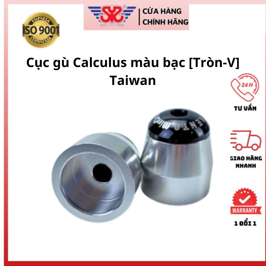 Cục gù | Gù tay lái Yamaha, Suzuki tròn-v bạc chính hãng Calculus CGV-CLL