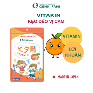 Kẹo Dẻo Vị Cam Bổ Sung Vitamin và Lợi Khuẩn Genki Fami Nhật Bản Date T7/2026