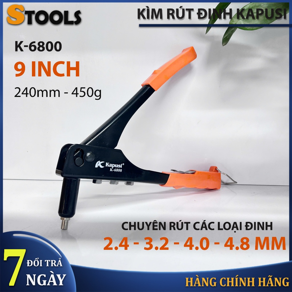 Kìm rút đinh tán, Kìm rút đinh Rive Kapusi 9.5 inch (24cm) thép cao cấp chống gỉ chuyên rút đinh 2.4