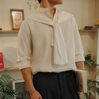 Áo sơ mi cổ trụ SSSTUTTER sơmi trơn chất linen mỏng nhẹ thoáng mát DRAWING SHIRT - HENLEY