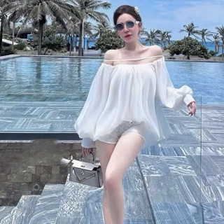 set đồ nữ mùa hè,set đồ nữ sang chảnh,bộ áo tơ trễ vai quần short xịn sò hot trend sành điệu UD185