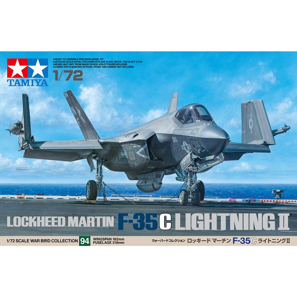 60794 Tamiya 1/72 Lockheed Martin F-35C Lightning II (Bộ sưu tập Warbird 1/72 của Tamiya)