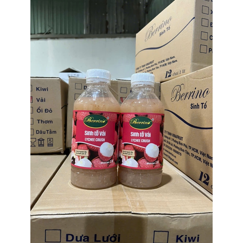MỨT BERINO VẢI CHAI 1KG