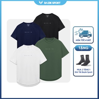 Áo Thun Thể Thao Nam Icon 10 BAZIK SPORT Relax Fit co giãn 4 chiều, vận động thoải mái, gym, chạy bộ