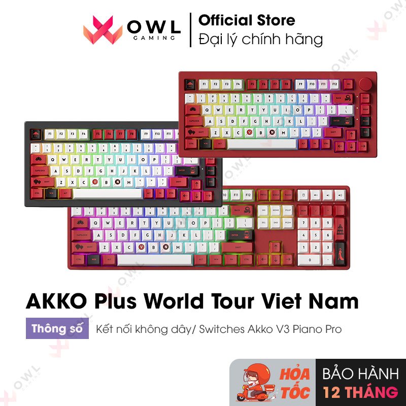 Bàn phím AKKO 5075B Plus / 5108B Plus World Tour Viet Nam (Hàng chính hãng)
