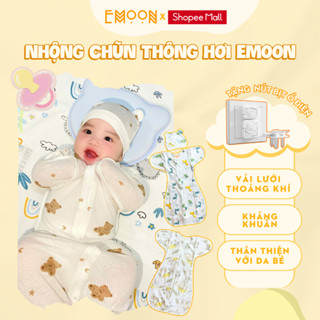 Nhộng chũn tơ tằm thông hơi cho bé Emoon cho bé từ 0-6 tháng mềm mại, thoáng mát, kháng khuẩn an toàn cho bé