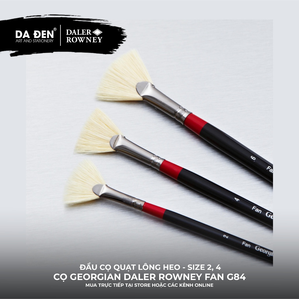 [DA ĐEN - QUẬN 3] Cọ Sơn Dầu Đầu Quạt Lông Heo Daler Rowney Georgian Fan G84