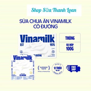 {GIAO HỎA TỐC} Thùng 48 Hộp Sữa Chua Ăn Vinamilk Có Đường/ Không Đường/ Ít Đường 100g.