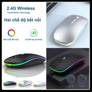 Chuột không dây Bluetooth sạc chuột im lặng 2.4G+Bluetooth 500mAh Pin bền LED phát sáng văn phòng chơi game chuột