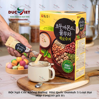  Bột Ngũ Cốc Không Đường Tinh Luyện Hàn Quốc Damtuh 5 Loại Hạt- Hộp 720g 40 gói lẻ  