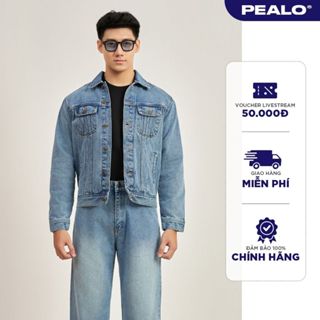 Áo khoác Jean PEALO nam nữ form Crop chất liệu Denim cao cấp
