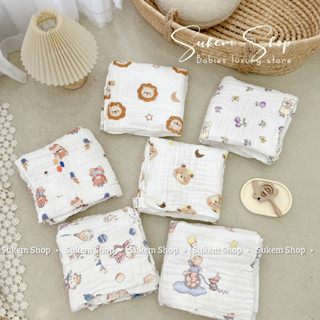  Khăn Tắm Xô 6 Lớp Mochee Kháng Khuẩn Thấm Hút Kích Thước 105x105cm 