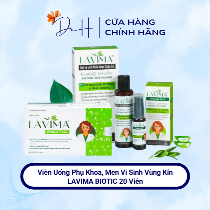 Viên Uống Phụ Khoa, Men Vi Sinh Vùng Kín LAVIMA BIOTIC 20 Viên, Viên Uống Vùng Kín Giảm Khí Hư, Ngứa