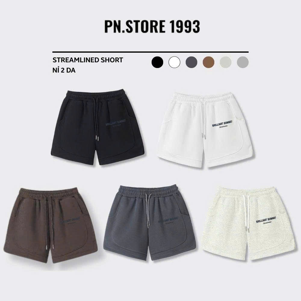 Quần Short Nỉ 2 DA PN.Store 1993 Quần Đùi Cạp Chun Ống Rộng Nam Nữ Unisex Phong Cách Trẻ Trung Năng 