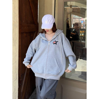 Áo Khoác Hoodiezip Ngôi Sao In Hình Sao Form Rộng Thecinddy Chất Nỉ Cao Cấp Nam Nữ