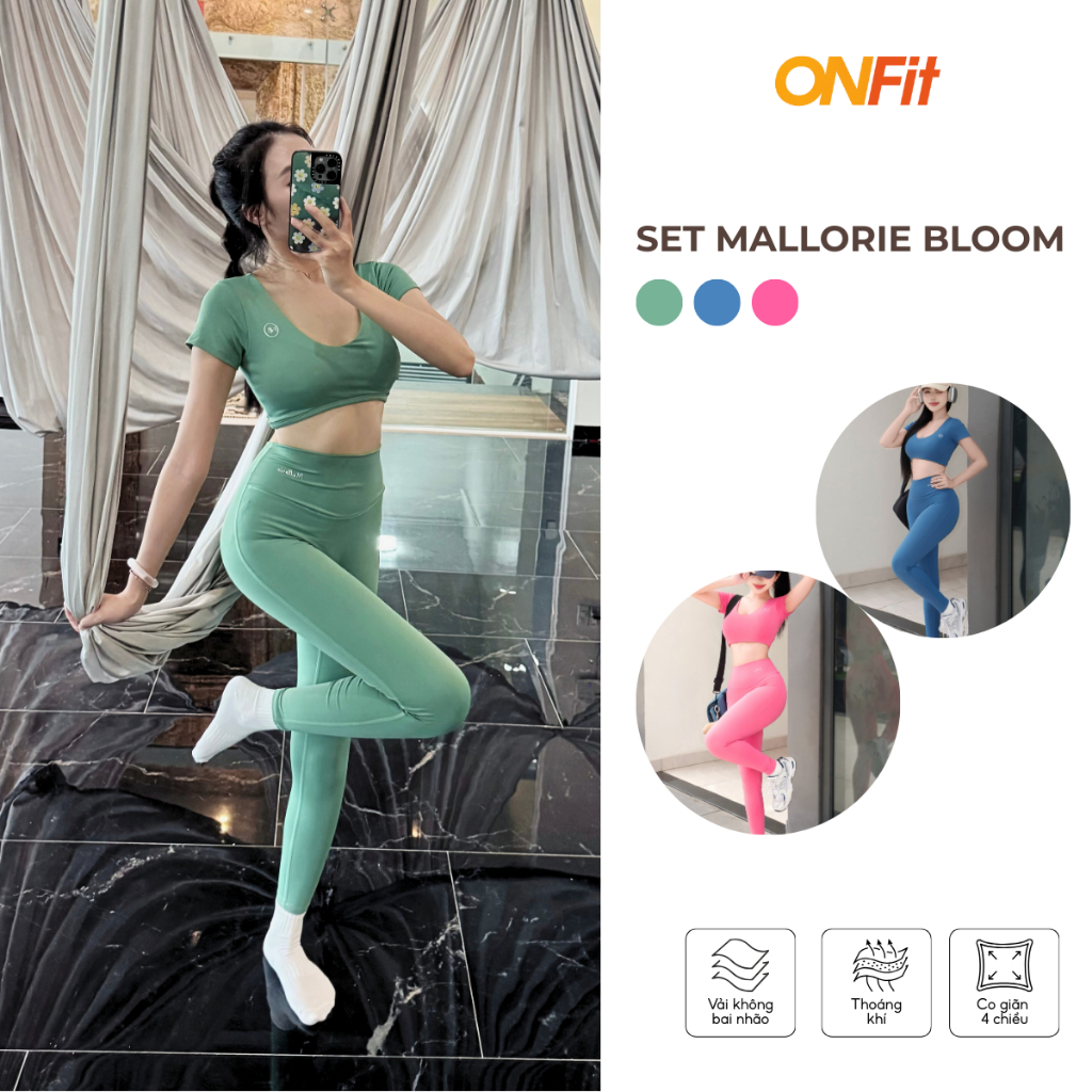 Set Đồ Mallorie Bloom Onfit Set Tập Yoga Thể Thao Cá Tính Nhẹ Nhàng Năng Động MO_BLOOM SES25002