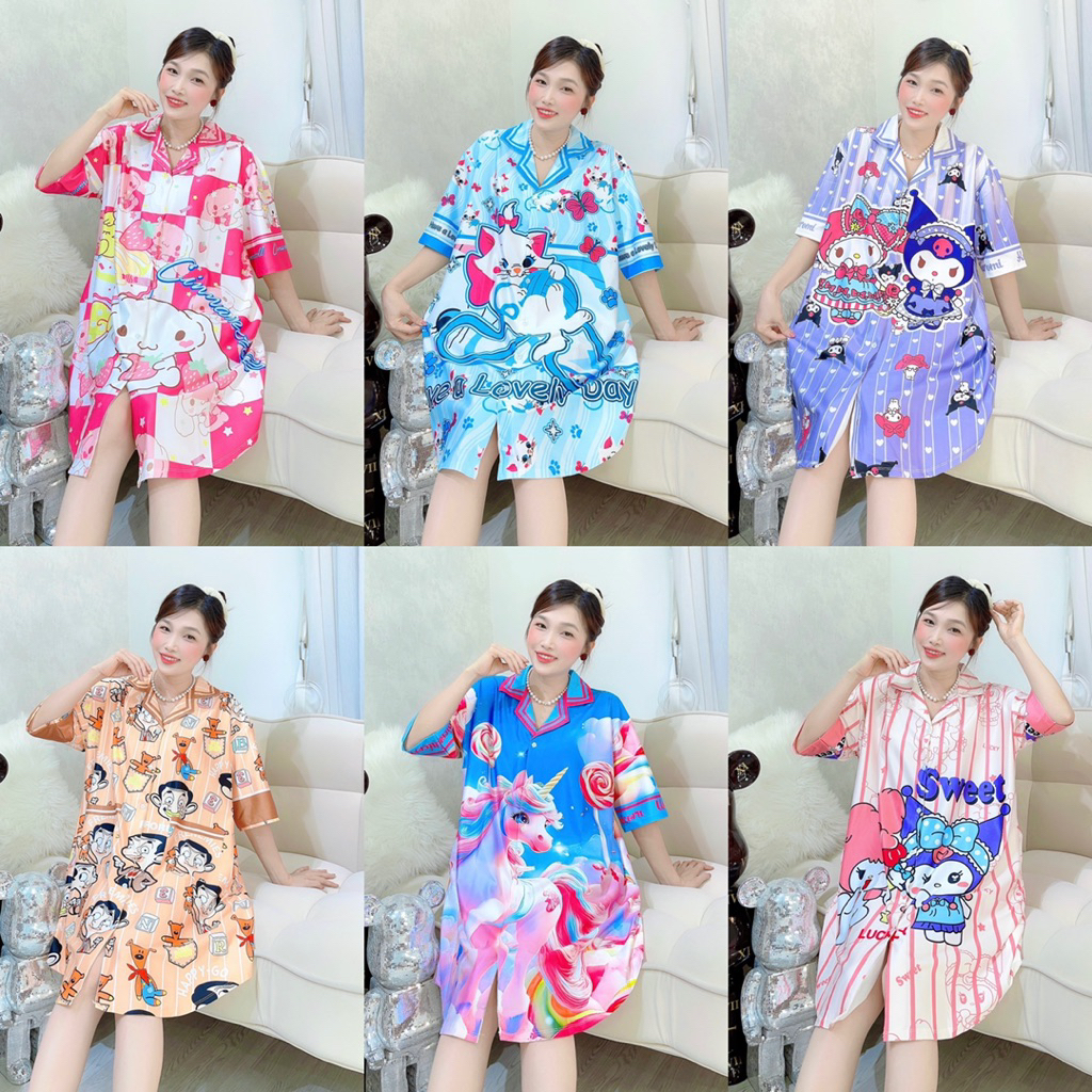 Đầm Pajamas 3D - Thun Lạnh